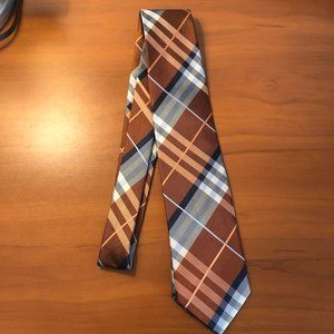 Geoffrey Beene Orange Plaid Dress Tie
